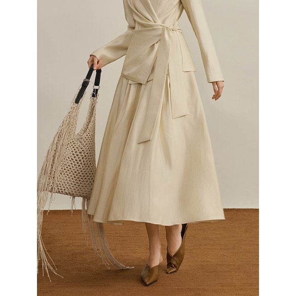 YY_Temperament strap waist skirt