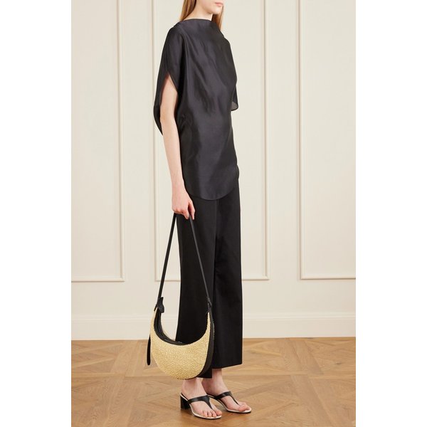 케이트 어거스티나 스몰 가죽 트리밍 라피아 숄더백 46376663163050768