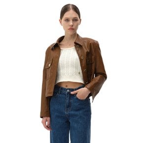 CLASSIC LEATHER JACKET (BROWN)