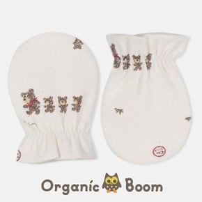 [2만 무배] 인증받은 진짜 오가닉 국내제조 무형광 베어패밀리 아기 신생아 손싸개