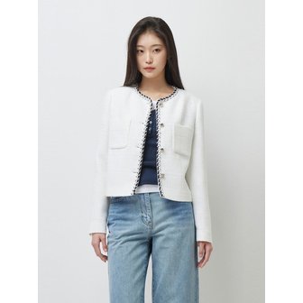 시슬리 찬드라 트위드 자켓_WH