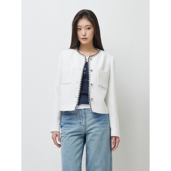 찬드라 트위드 자켓_WH