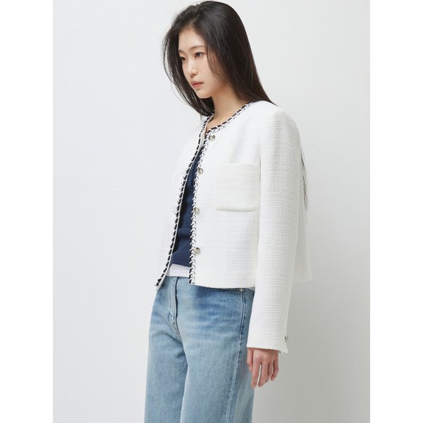 찬드라 트위드 자켓_WH