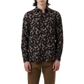 3682028 Bugatchi Julian Shaped Fit EcoVero Geo Print Button-Up Shirt