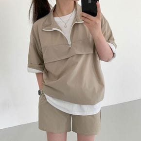 여성 여자 여름 반팔 아노락 츄리닝 HH 세트 1 반바지 트레이닝