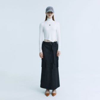 뮤제 LAC Cargo Denim Skirt_Gray