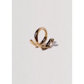 10호 HUSTAD 226  Big Wave Silver/ Gold Ring _ 925 실버 /14k 골드 반지