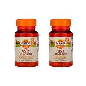 [해외직구] 썬다운네츄럴 엽산 666MCG DFE 엽산 폴릭엑시드 400mcg 350정 2팩 Sundown Naturals Folate 666 mcg DFE 350 Tablets