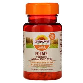 [해외직구] 썬다운네츄럴 엽산 666MCG DFE 엽산 폴릭엑시드 400mcg 350정 2팩 Sundown Naturals Folate 666 mcg DFE 350 Tablets