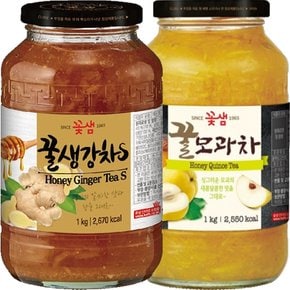 꽃샘 꿀생강차S 1kg+꿀모과차 1kg