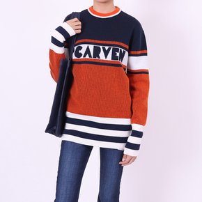 까르벵 로고 리벳 스웨터 8607PU022 오렌지 CARVEN RIBBED LOGO SWEATER