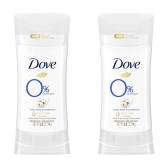 도브 [해외직구] Dove 도브 0% 알루미늄 코튼 플라워 앤 샌달우드 데오드란트 74g 2팩