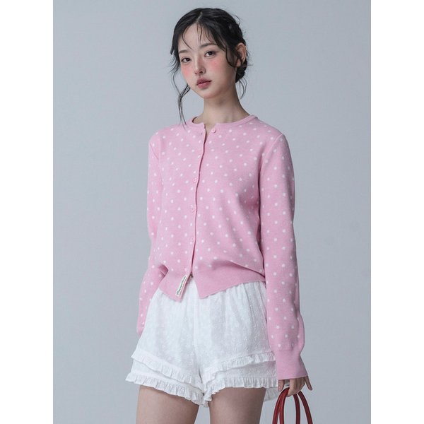 ROSELLE DOT KNIT CARDIGAN_BLOSSOM PINK