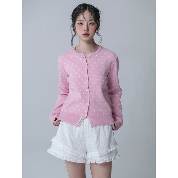 ROSELLE DOT KNIT CARDIGAN_BLOSSOM PINK