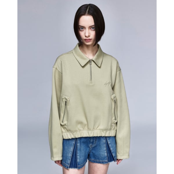 [파주점] [송지오우먼] Bright Stars 페인티드 카라 스웻 그린 WH2TS310GE