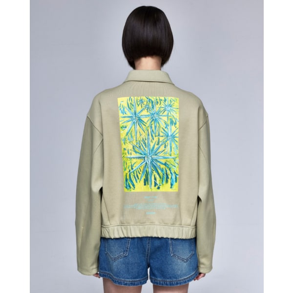 [파주점] [송지오우먼] Bright Stars 페인티드 카라 스웻 그린 WH2TS310GE