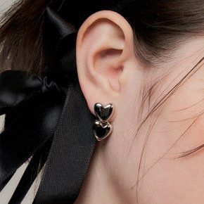 [헤이] double layer heart earring