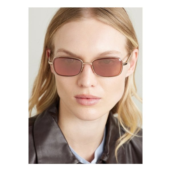 스퀘어 프레임 로즈 골드톤 선글라스 1647597359431838