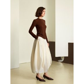 YY_Pleated balloon long skirt