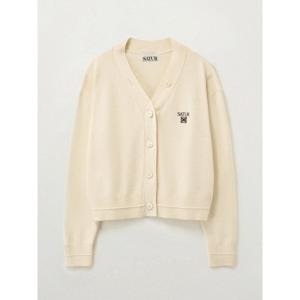 (W) 에센셜 파로 크롭 가디건_크림