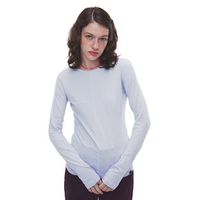 Overlock Stitch Long Sleeve T-Shirt - Cool Grey