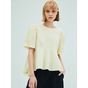 Back Ribbon Detail Peplum Blouse_Yellow