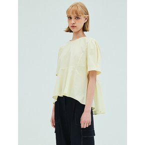 Back Ribbon Detail Peplum Blouse_Yellow