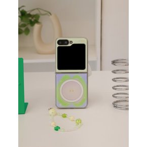 Fruits Club 맥세이프 에폭시 실버 범퍼 Z Flip 케이스 (Apple Blush)