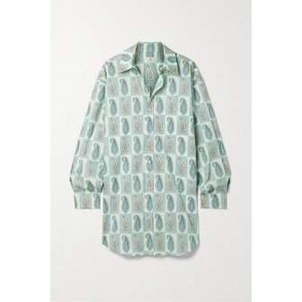 에트로 프린트 코튼 혼방 포플린 셔츠 블루 1647597291003345