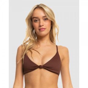 3888089 Roxy Womens Love The Surf Knot Bikini Top - BITTER CHOCOLATE