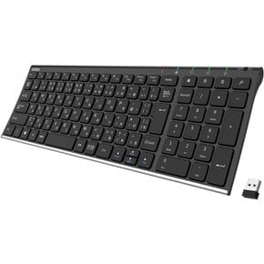 Arteck HW193 2.4G PC, Surface, TV, Windows 무선 키보드 일본어 배열 무선 스테인레스 스틸