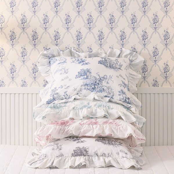 더블리 플뢰르 30수 광목 프릴 베개커버 50x70 4컬러