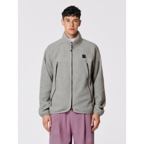 LOGO TAPE MICRO FLEECE JACKET-MELANGE GREY