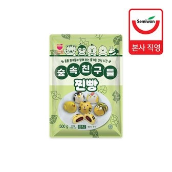 세미원푸드 [세미원] 숲속친구들 찐빵 500g (25g x 20개입)