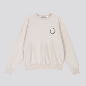 round logo sweat shirt - light beige