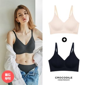 [크로커다일]뉴 라이크라 쉘론 몰드부착 스트랍 감탄브라 1+1 CDWBR4M0608_A