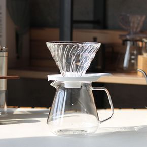 하리오 V60 글라스 드리퍼 핸드드립세트 1-4인 화이트