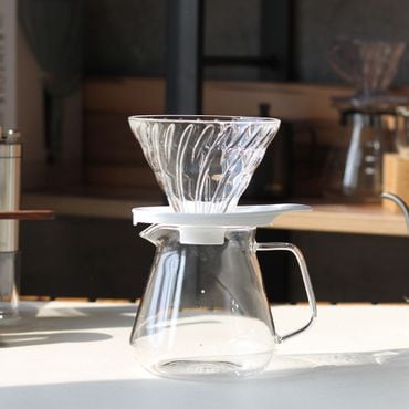  하리오 V60 글라스 드리퍼 핸드드립세트 1-4인 화이트