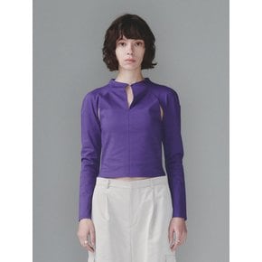 CUT-OUT LONG SLEEVE TOP (PURPLE)