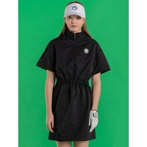 windy half zip-up dress black