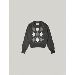 DAMIER ARGYLE KNIT [GRAY]