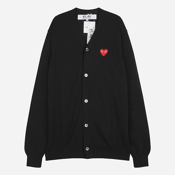 [시흥점] 5F AX N008 051 1 레드 하트 니트 브이넥 가디건 블랙