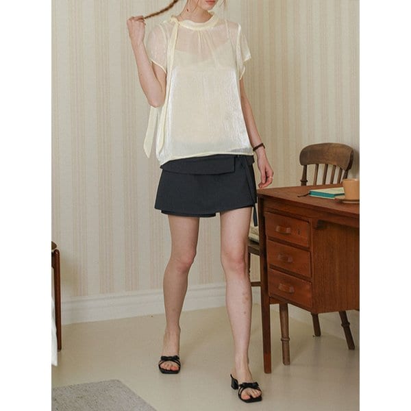DD_Layered mini skirt pants_2color