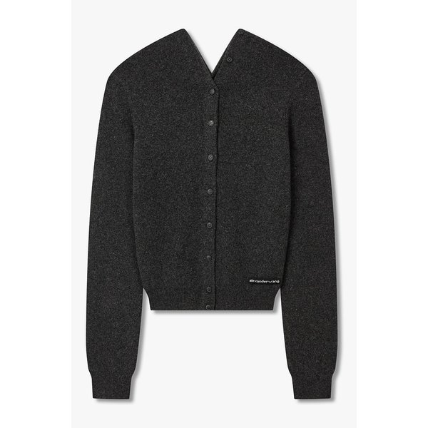 로고 라벨 하이넥 울 가디건 3616130108000