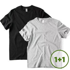 2종세트 남녀공용 반팔면티 코튼 블랙,화이트,그레이 COT24-2S