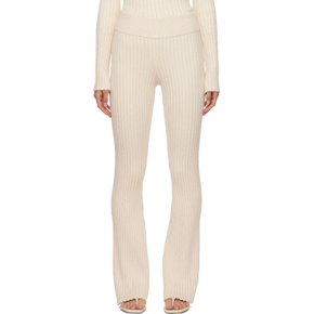 오프 화이트 탈리아 골지 라운지 팬츠 F24208S045 Ivory