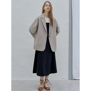 Overfit Basic Tailored Jacket - BEIGE