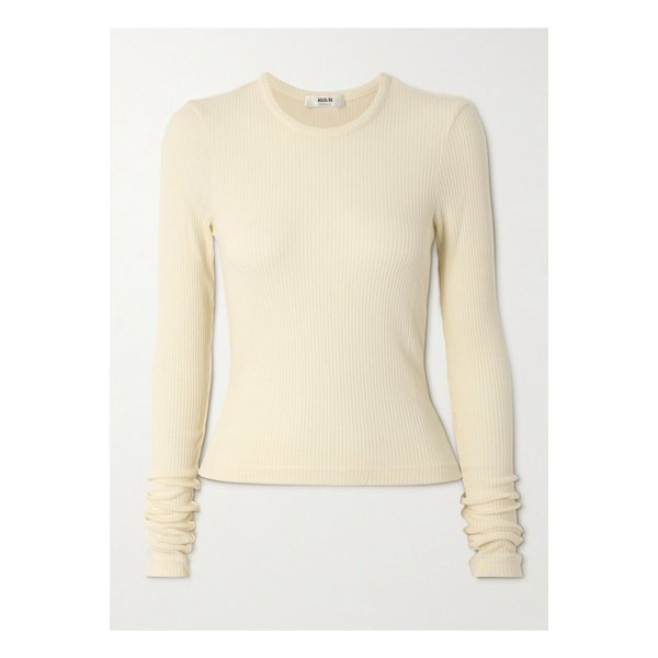 알마 슈렁큰 골지 스트레치 리오셀  코튼 혼방 탑 크림 1647597350108583