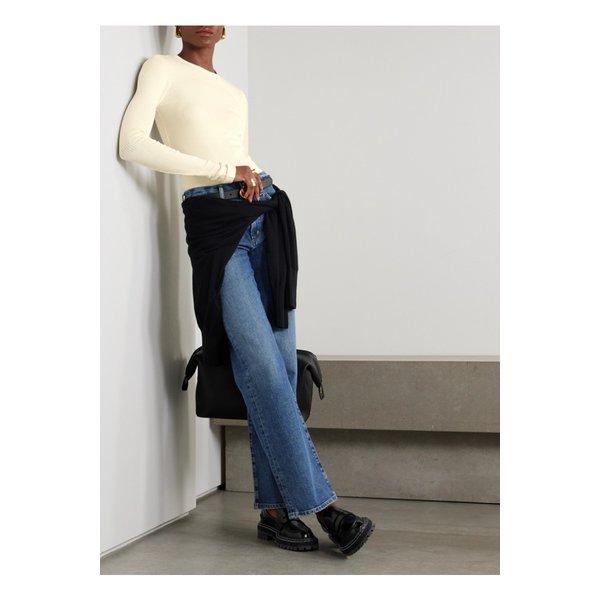 알마 슈렁큰 골지 스트레치 리오셀  코튼 혼방 탑 크림 1647597350108583