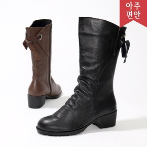 5cm 소가죽 하프부츠 우레탄굽 겨울부츠 편한부츠 베이직 기본부츠 110480